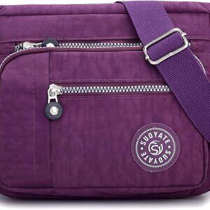 Women's Nylon Crossbody Bag Waterproof Shoulder Purse Multi Pocket Tote Handbag